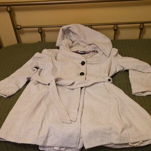 Steve Madden Womens Hooded Cream Coat